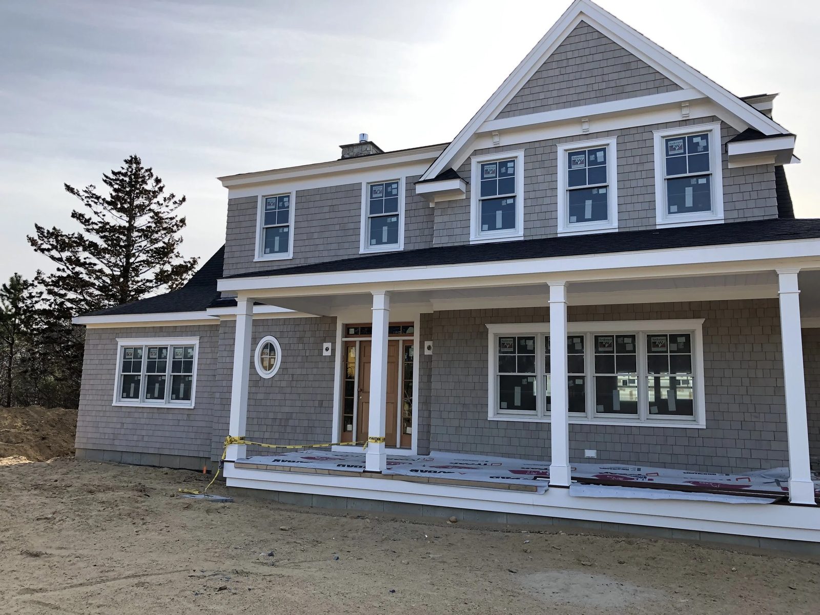 Porch columns and oval window detail